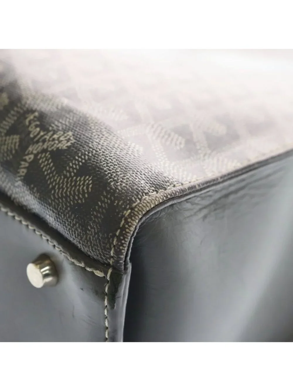 Goyard Como GM Di Canvas Hand Tote Gray
